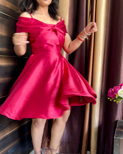 Satin Double Bow Dress