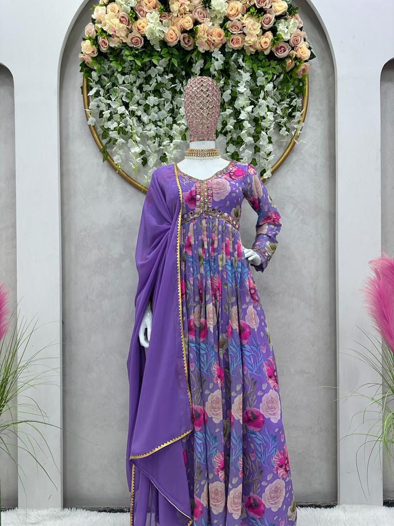 Sequins and Mirror Work Anarkali