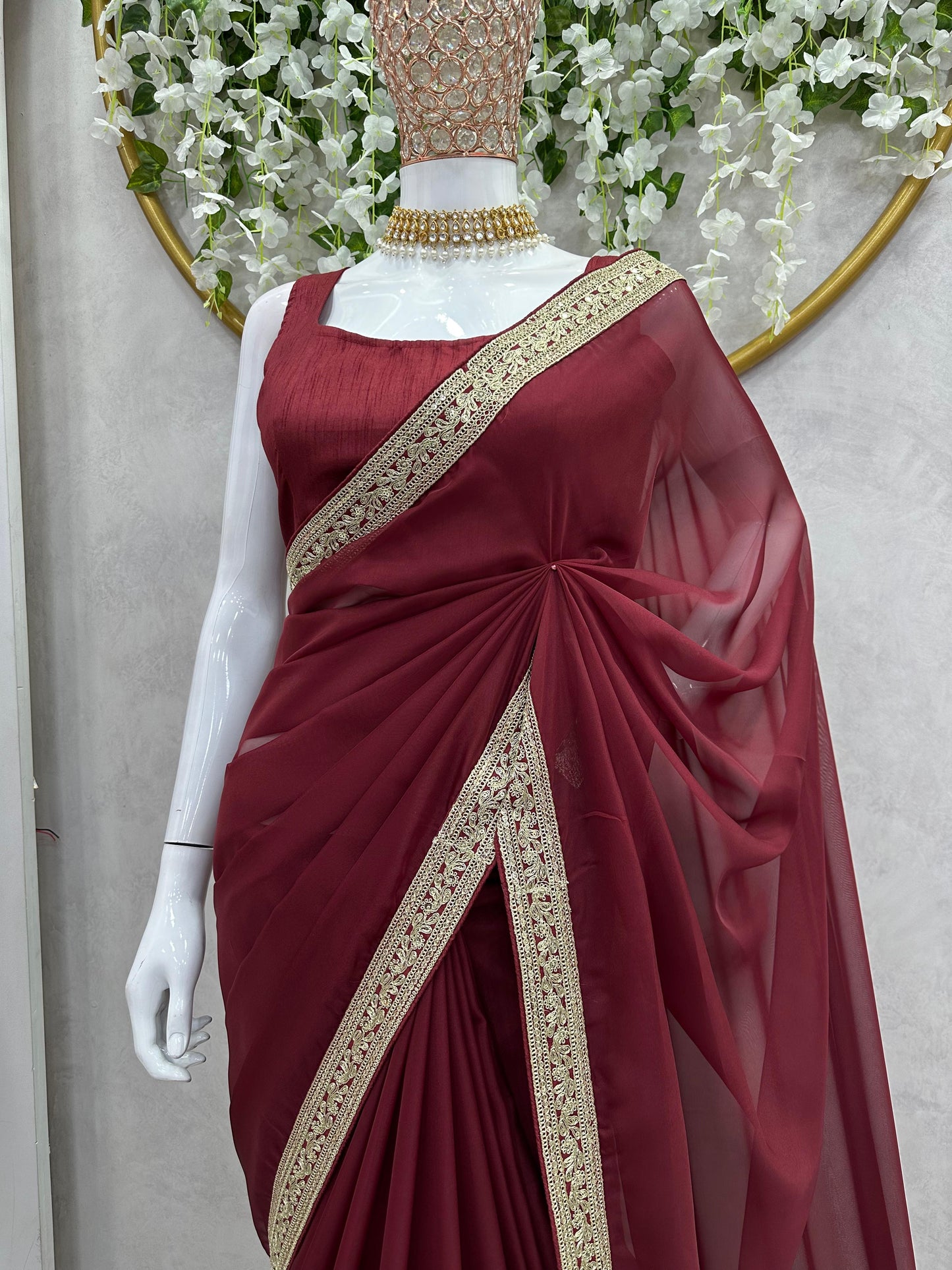 Royal Maroon Saree