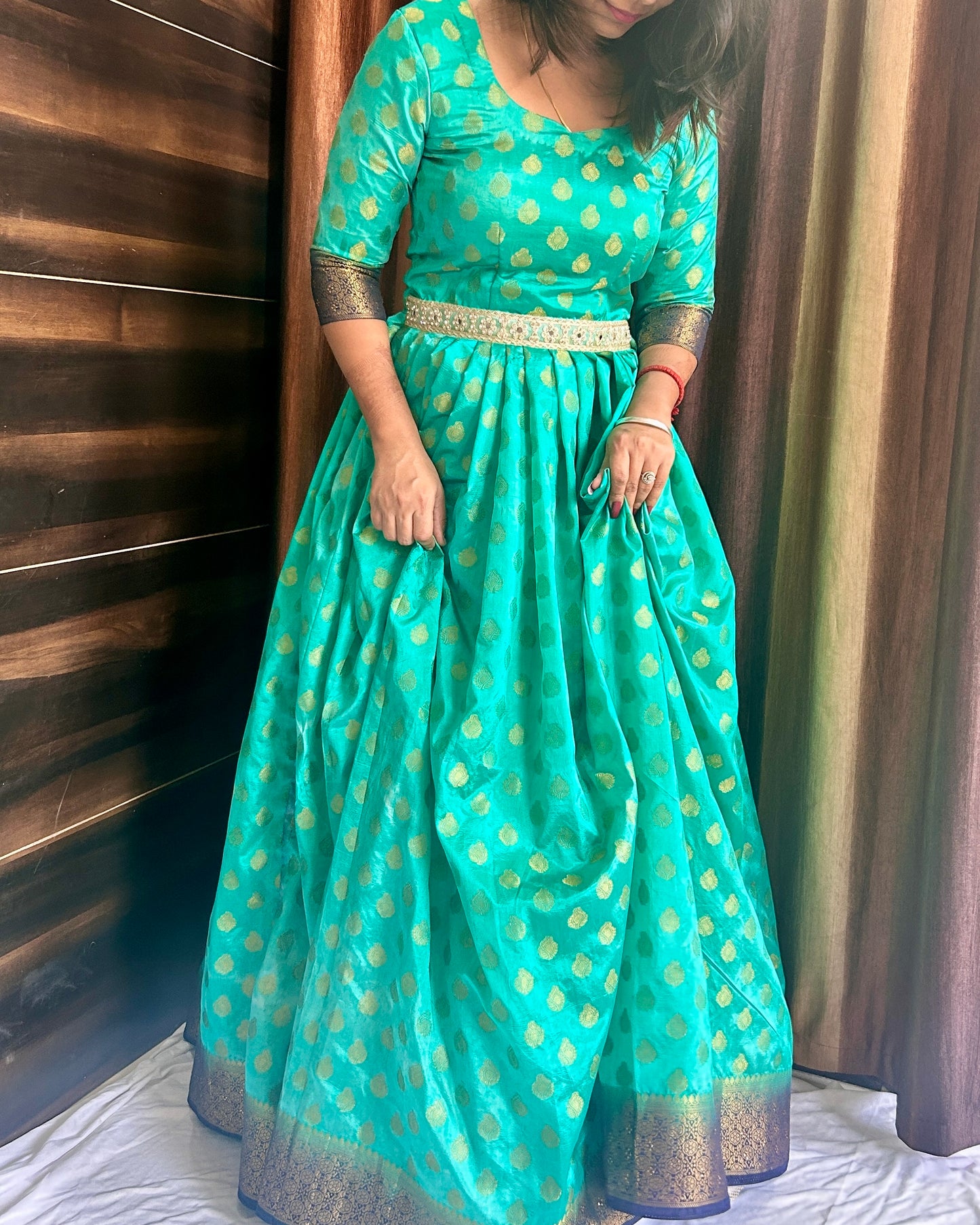 Pleated Gown from Saree