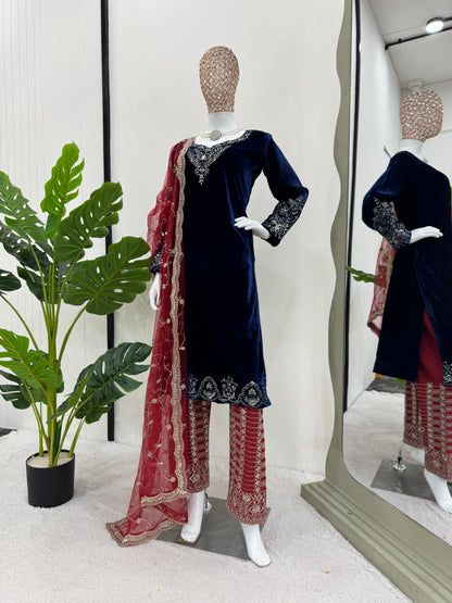 Velvet Kurta Set