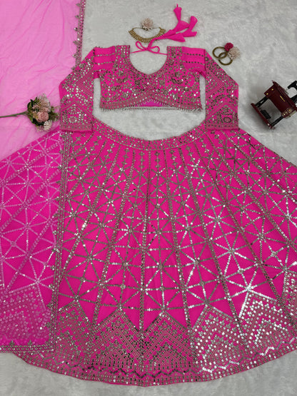 Designer Lehenga Set in Pink