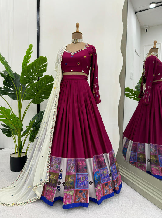 Navratri Special Lehenga Set - Wine