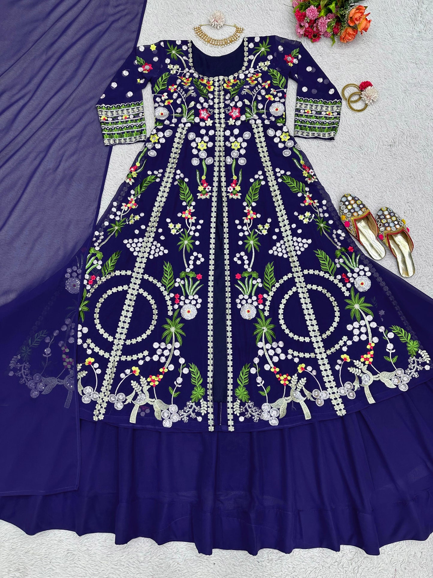 Sequins Work Lehenga Set