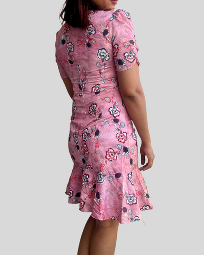 Pink Floral Bodycon Dress