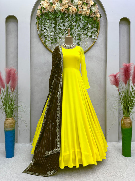 Yellow Anarkali Set