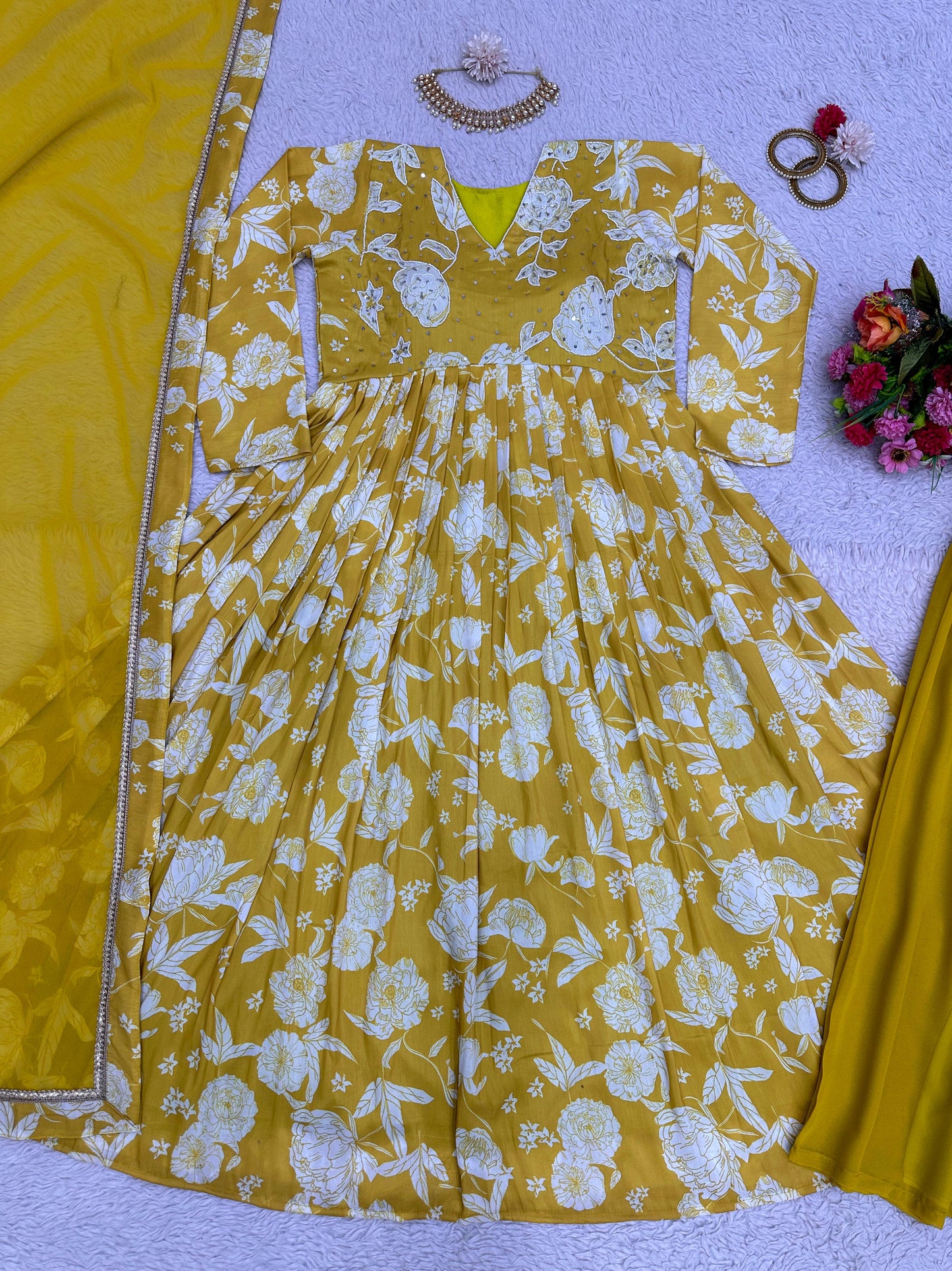 Floral Anarkali Kurta Set