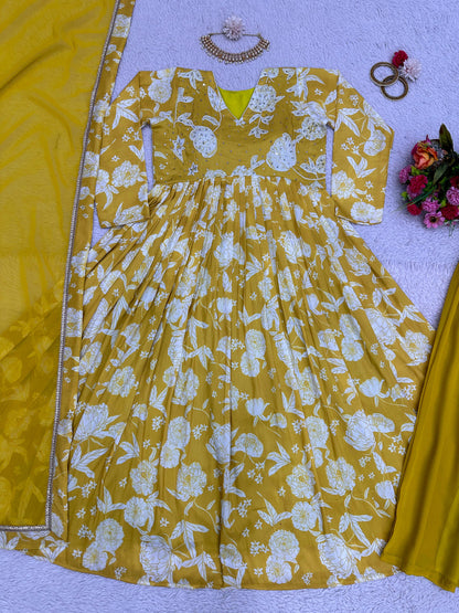 Floral Anarkali Kurta Set