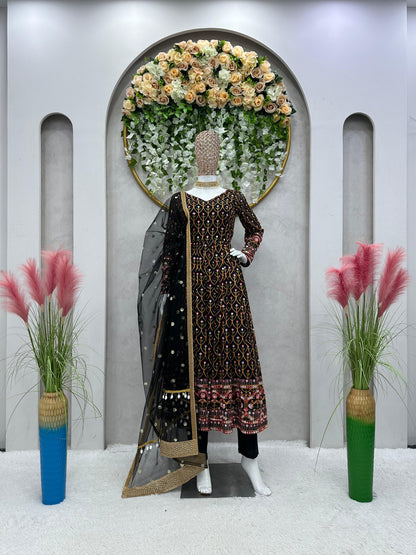 Fully Embroidered Anarkali Set