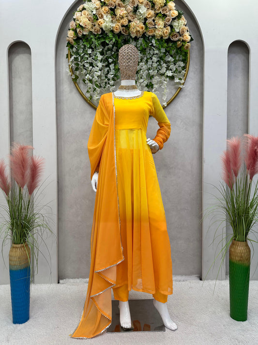 Ombre Anarkali Set