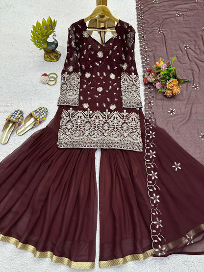 Sequins Work Sharara Set