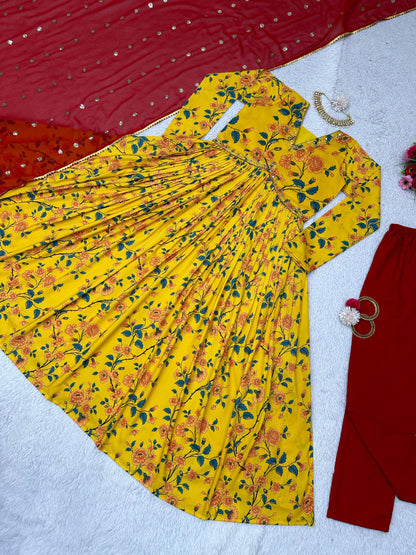 Floral Anarkali Set