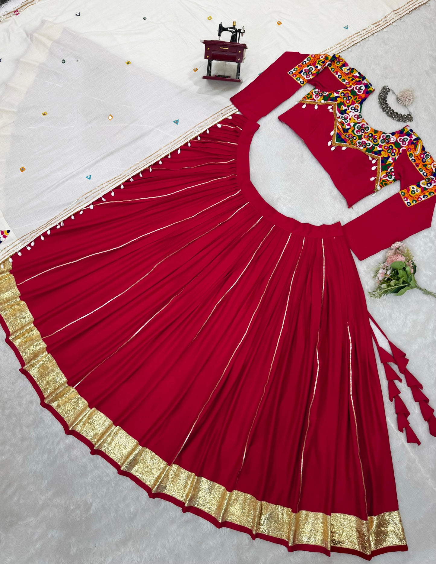 Navratri Special Lehenga Set - Red