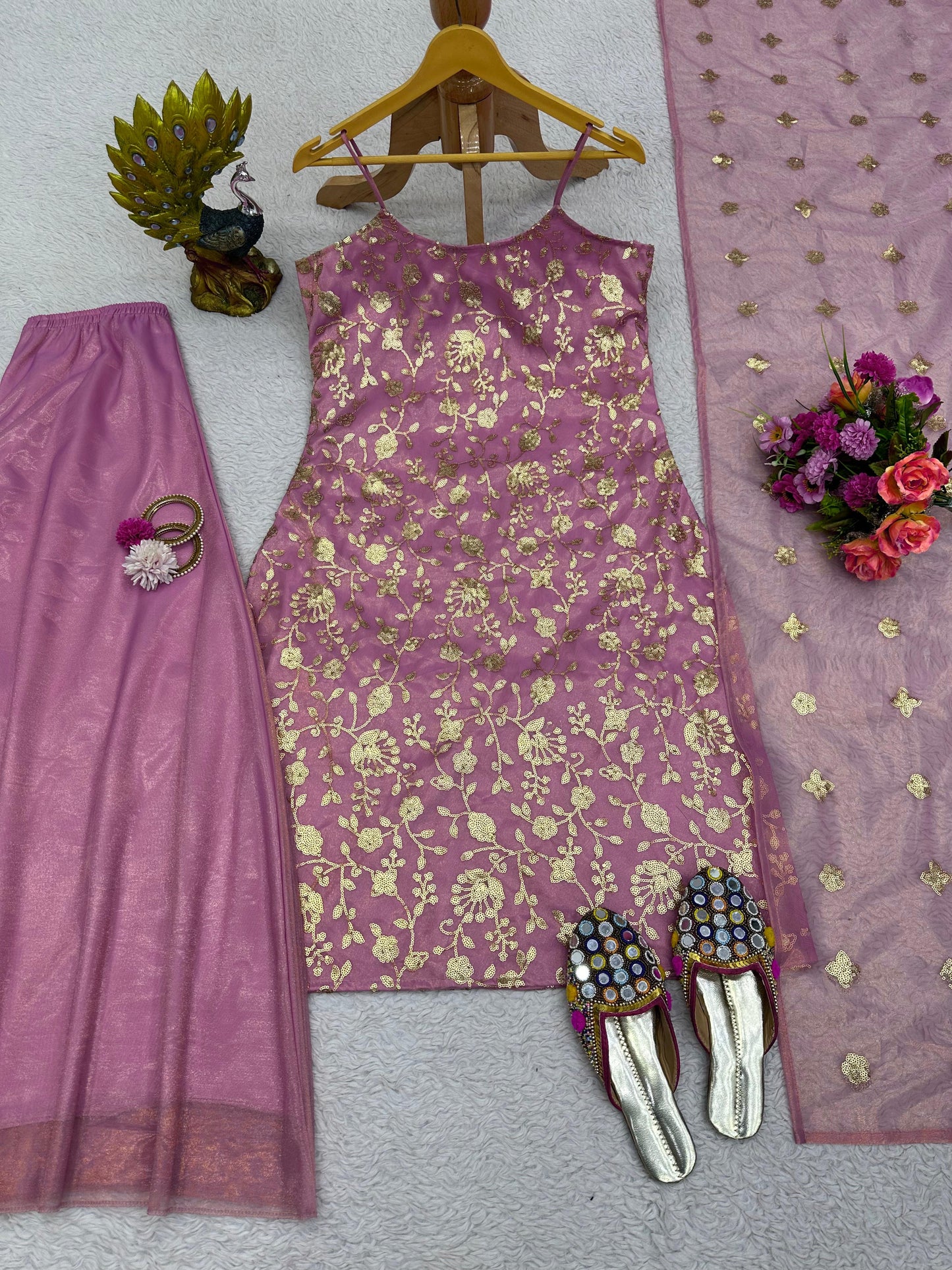 Gold Pink Kurta Set