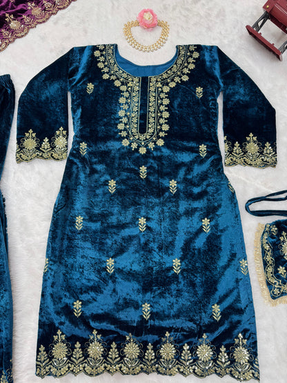 Velvet Sharara Set