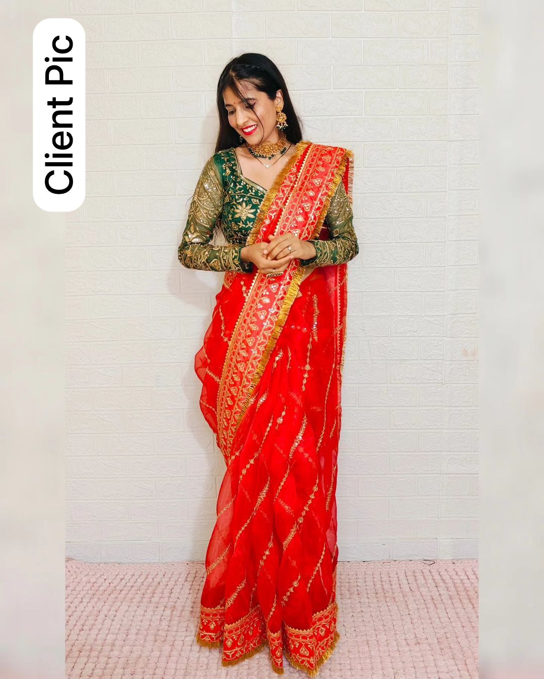 Janhvi Kapoor Inspired Thread Work Saree