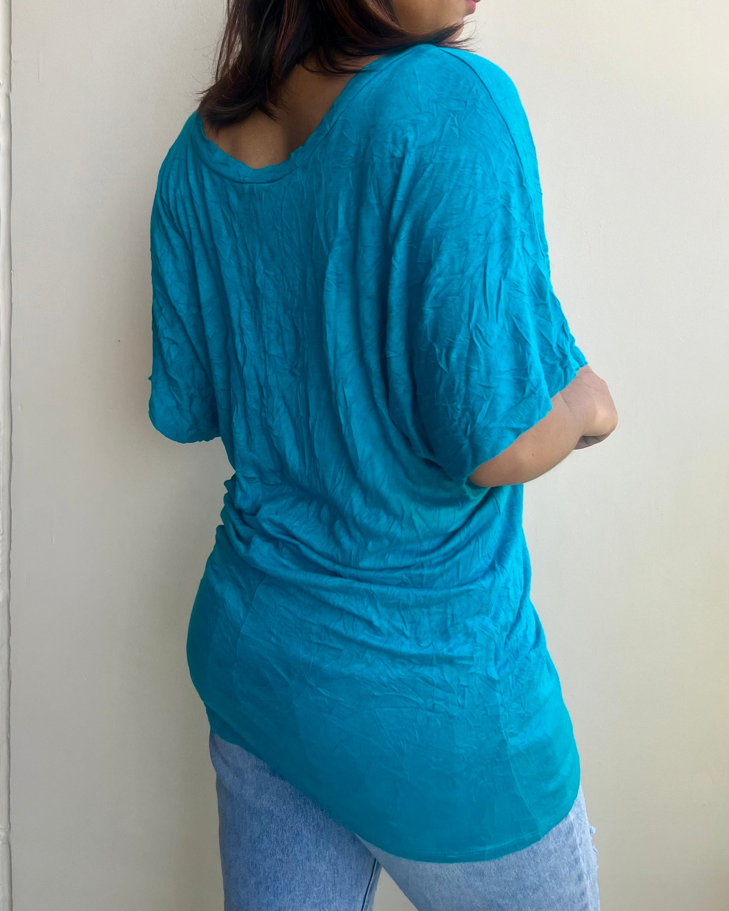 Aqua Blue Long Top