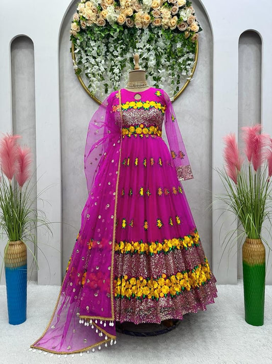 Vibrant Anarkali Set with Dupatta