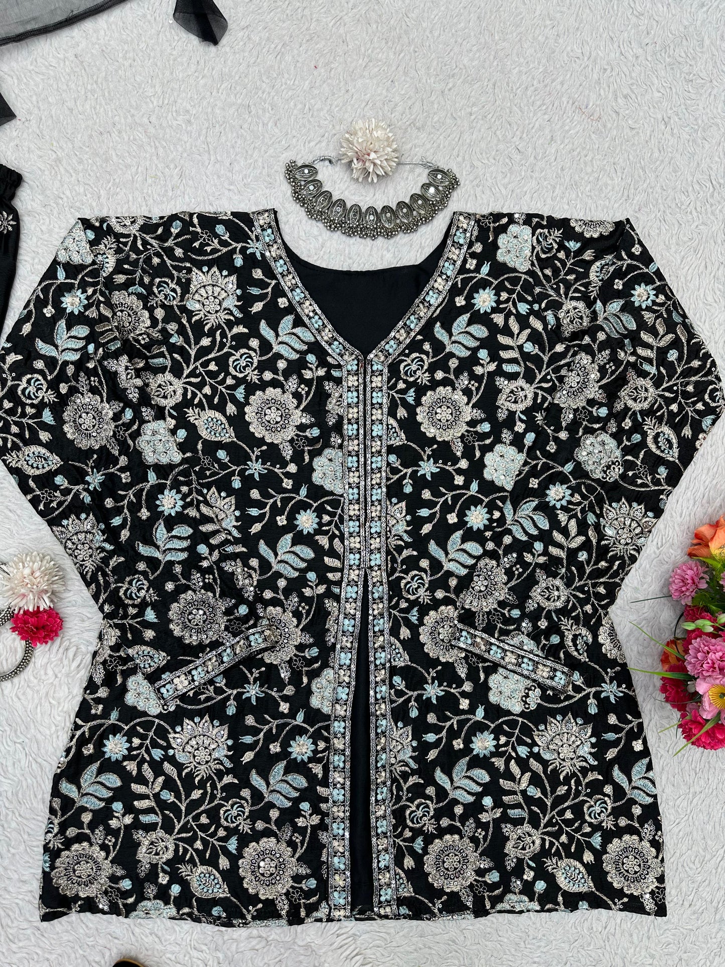 Designer Sharara Set in Black