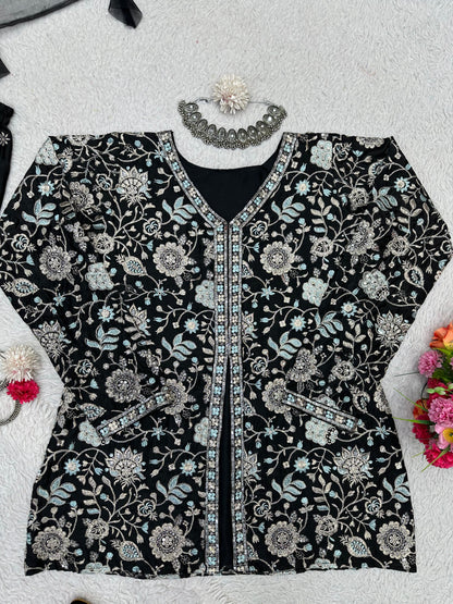 Designer Sharara Set in Black