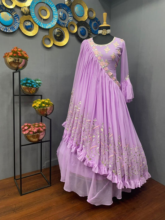 Anarkali with 3 way Dupatta