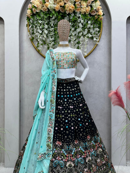 Heavy Designer Embroidered Lehenga Set