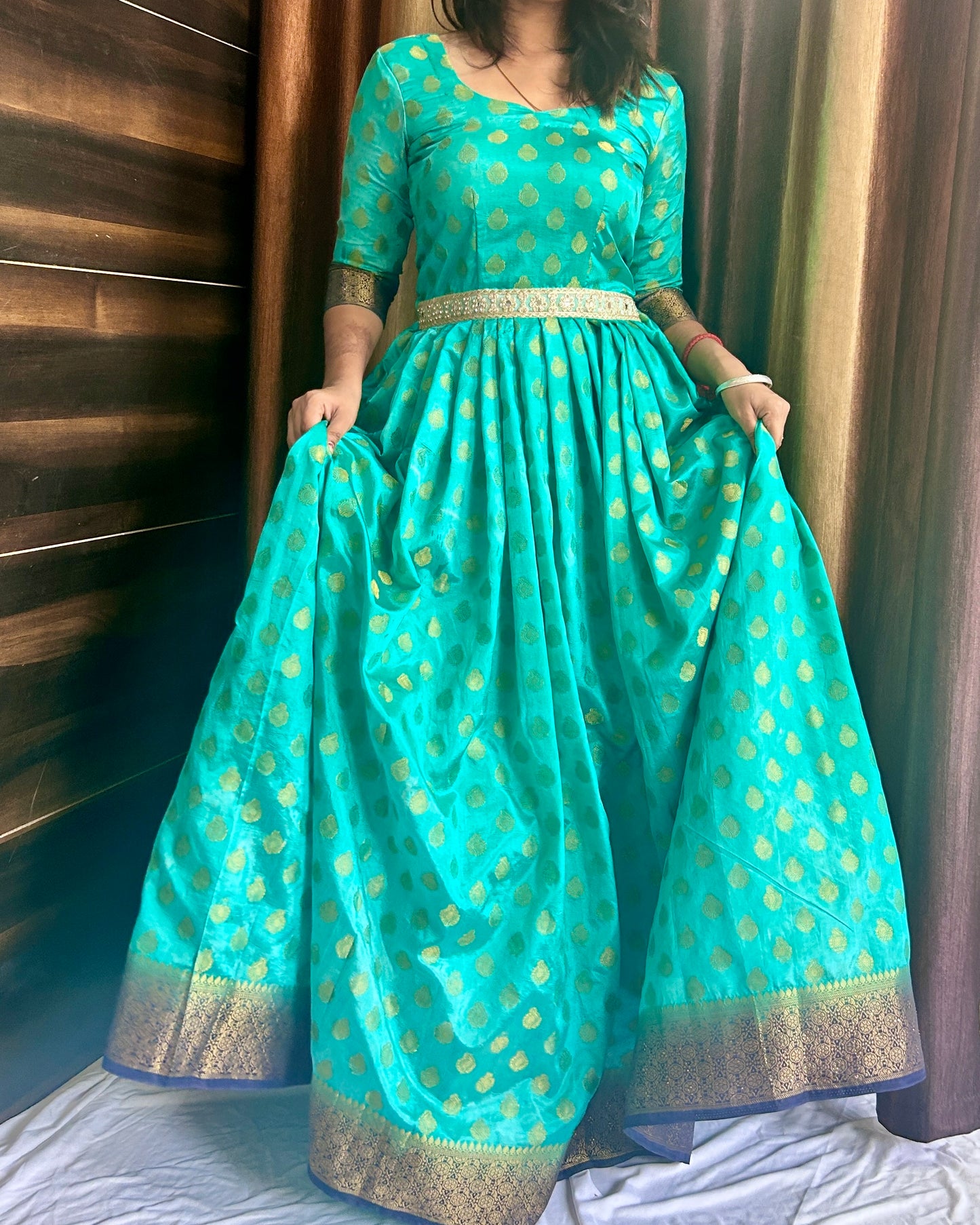 Pleated Gown from Saree