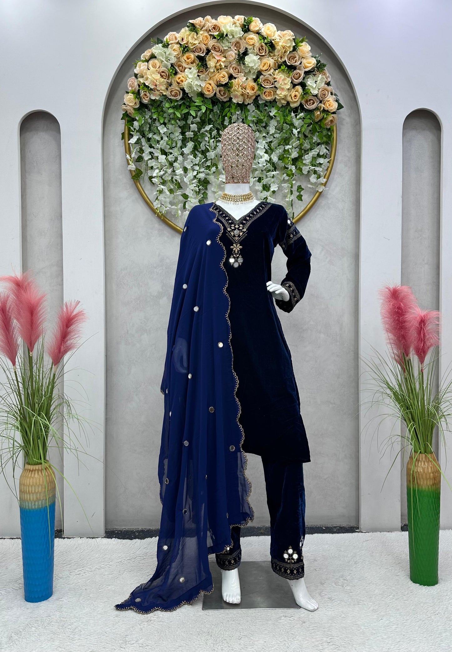 Alia Bhatt Inspired Velvet Kurta Set