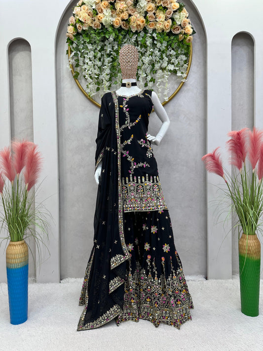 Embroidered Sharara Set