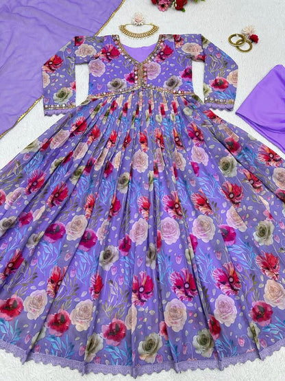 Sequins and Mirror Work Anarkali