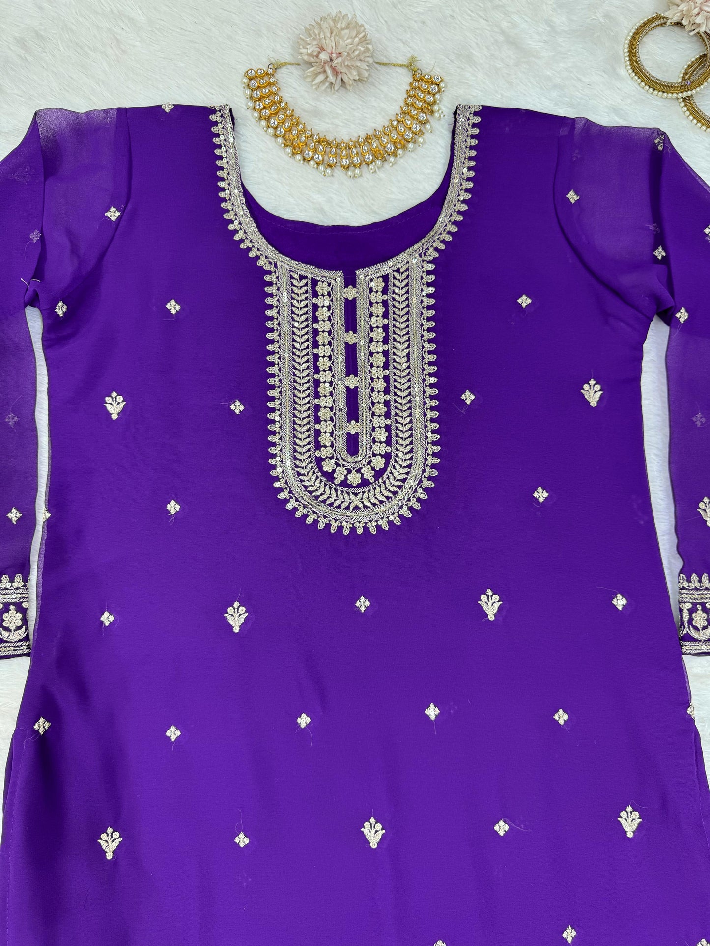 Sequins work Kurta Set