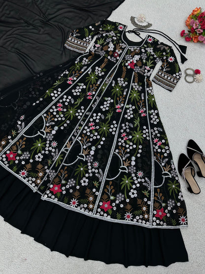 Sequins Work Lehenga Set