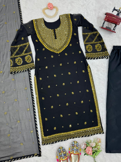 Sequins Work Kurta Set