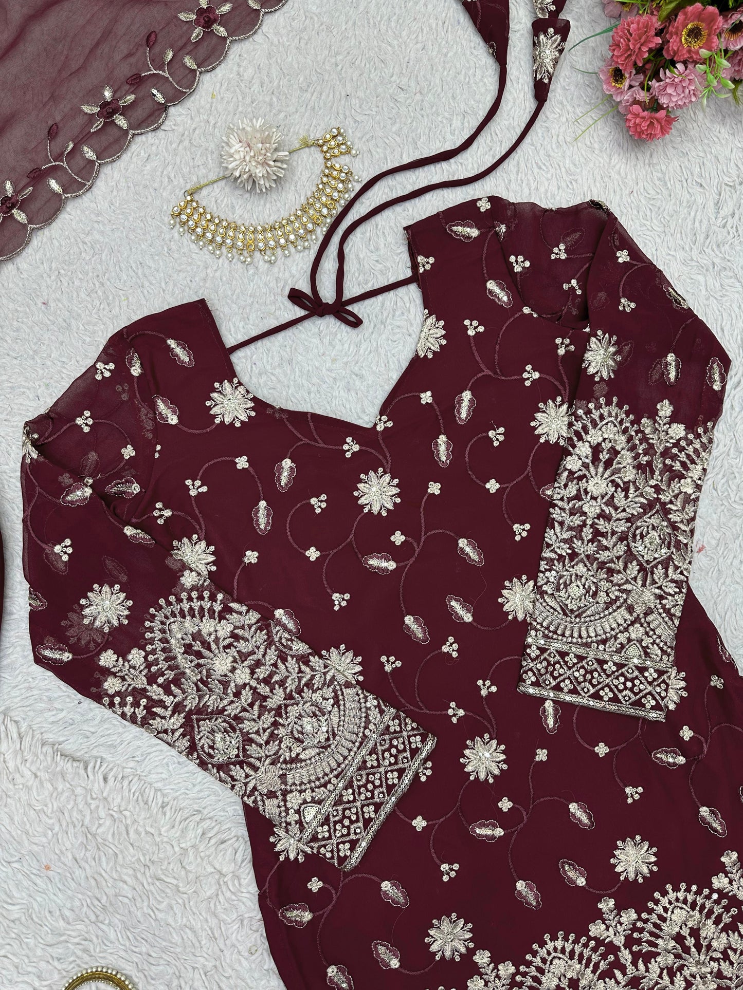 Sequins Work Sharara Set