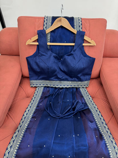 Royal Blue Organza Saree