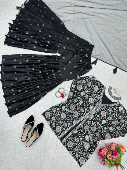 Designer Sharara Set in Black