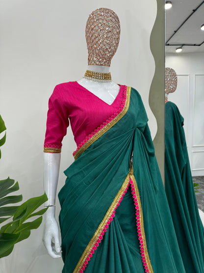 Lace Work Saree