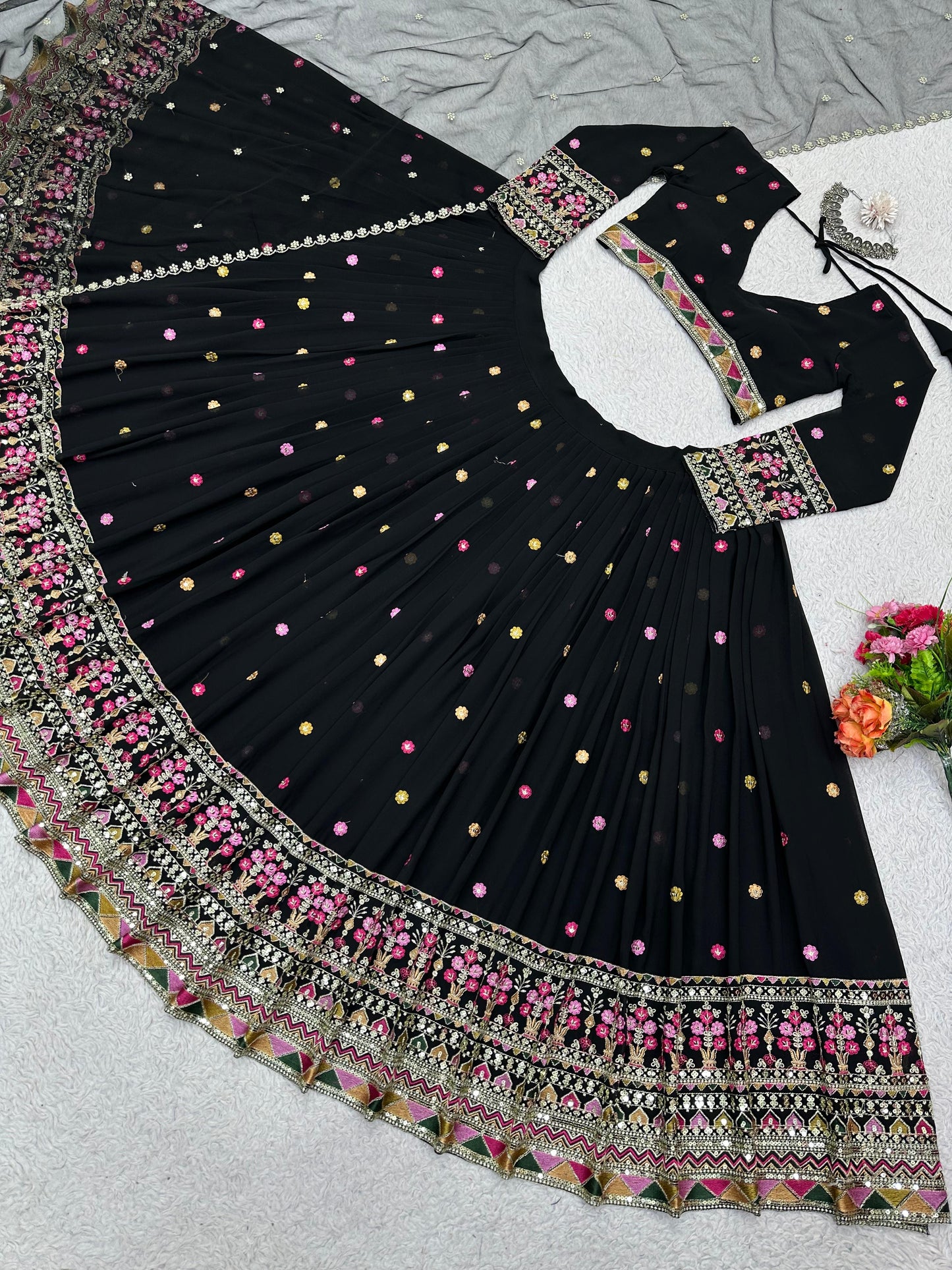 Designer Lehenga Set in Black