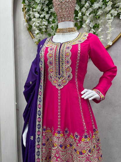 Designer Embroidered Sharara Set