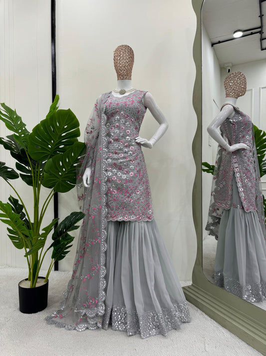 Designer Cocktail Sharara Set