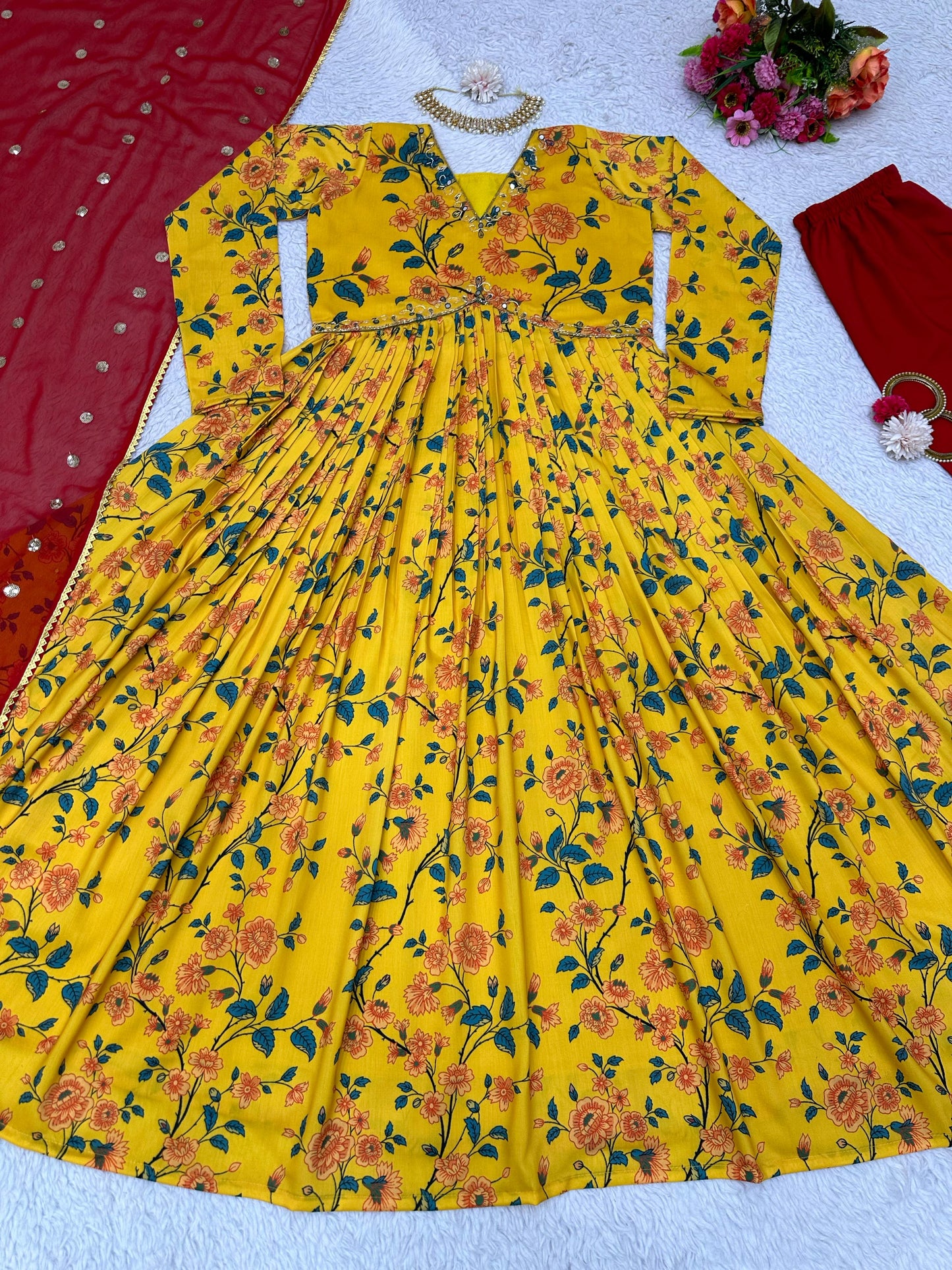 Floral Anarkali Set