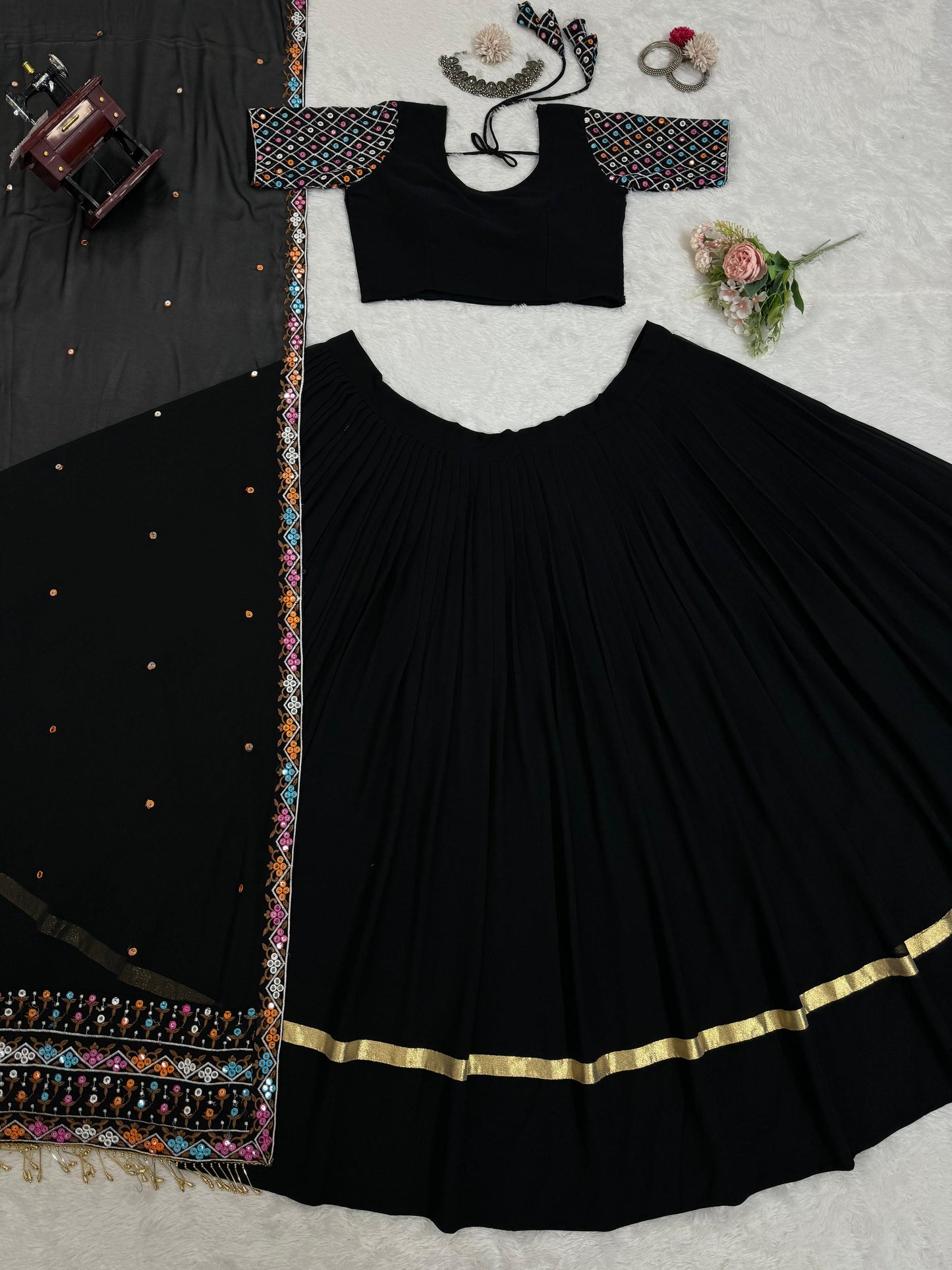 Navratri Special Lehenga Set - Black