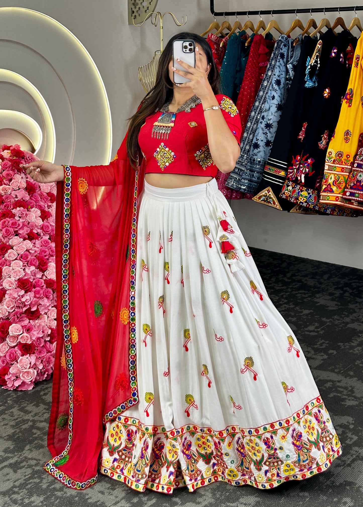 Navratri Special Lehenga Set - Red