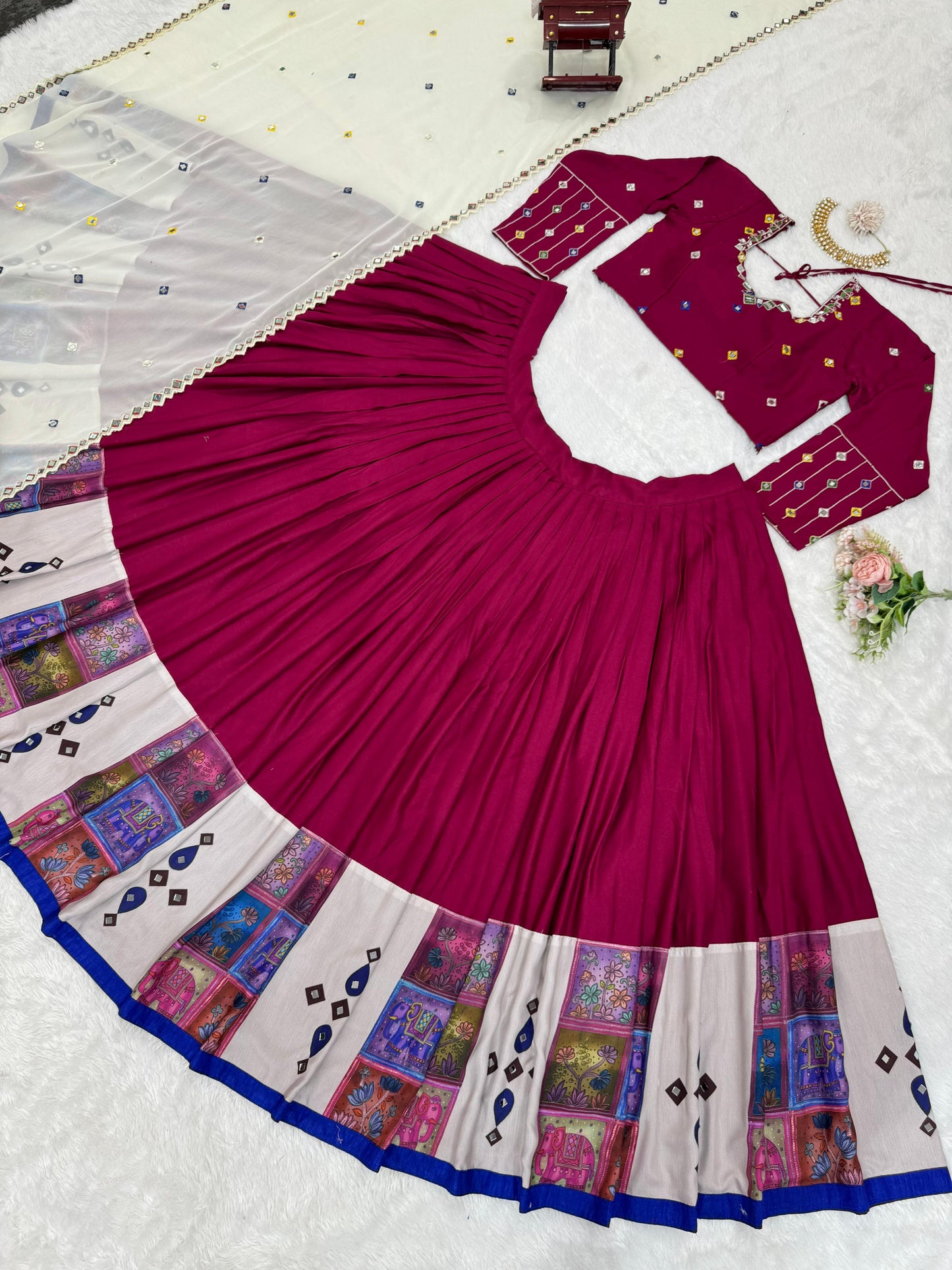 Navratri Special Lehenga Set - Wine