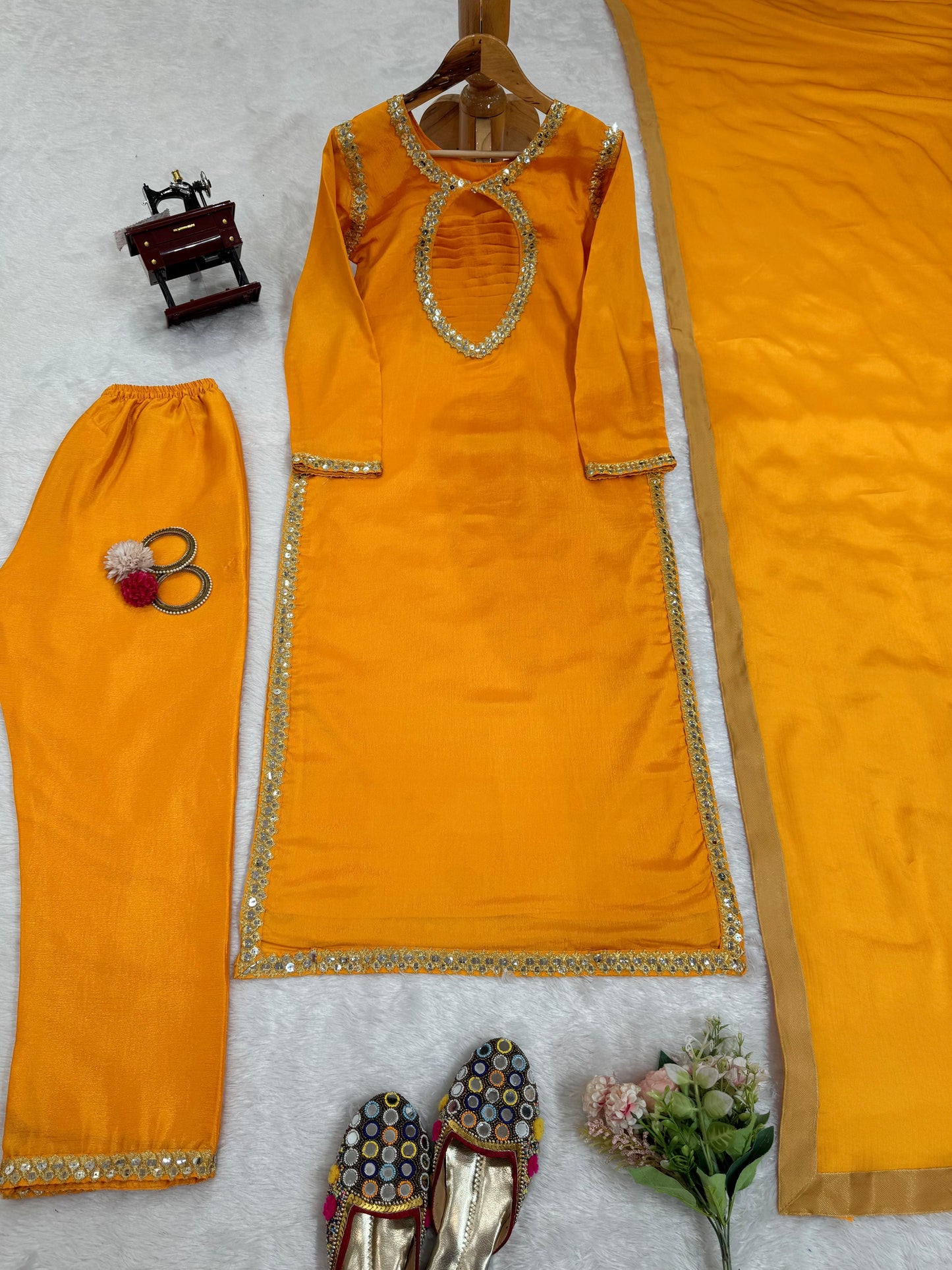 Foil Work Kurta Set