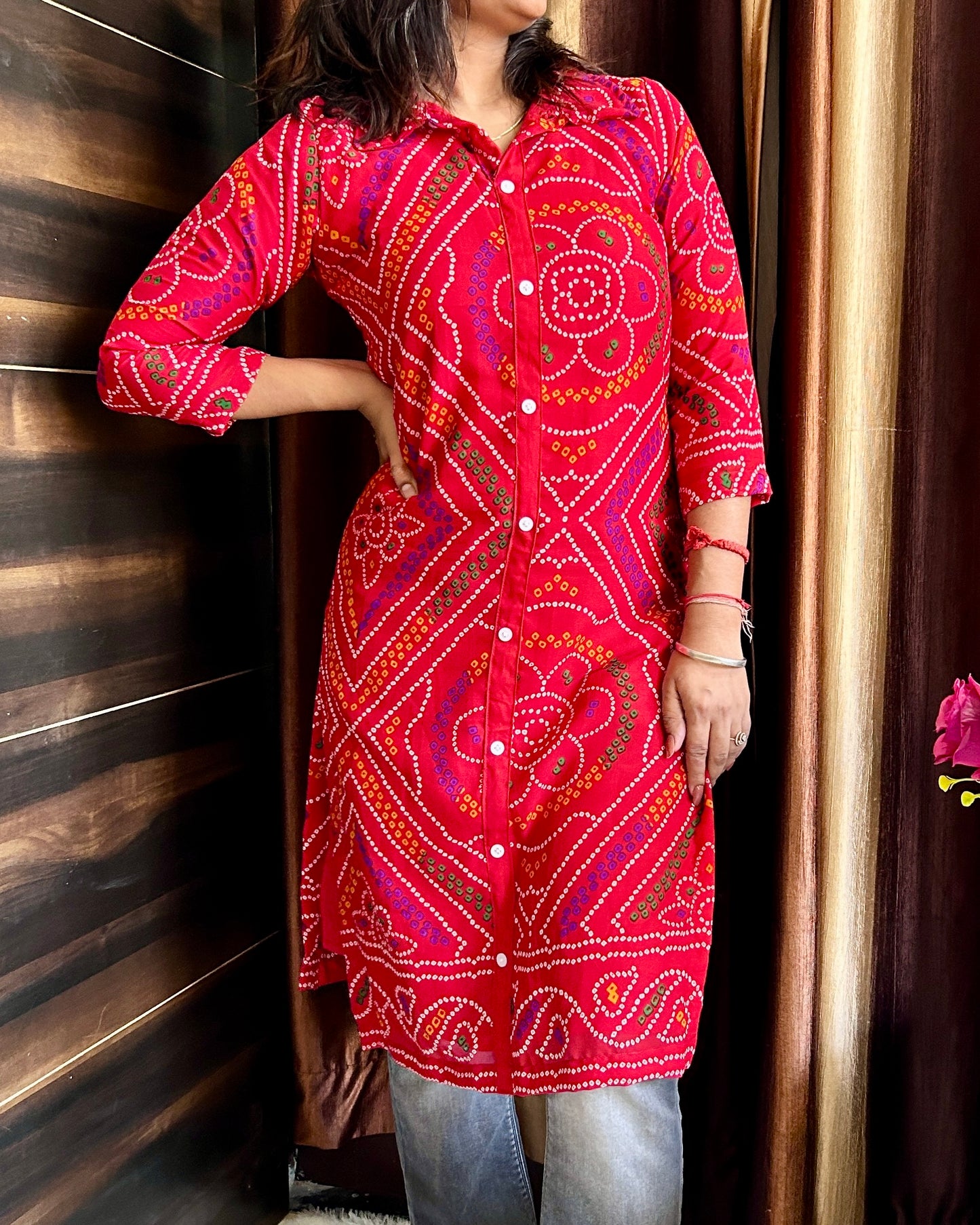 Basic Bandhej Kurta