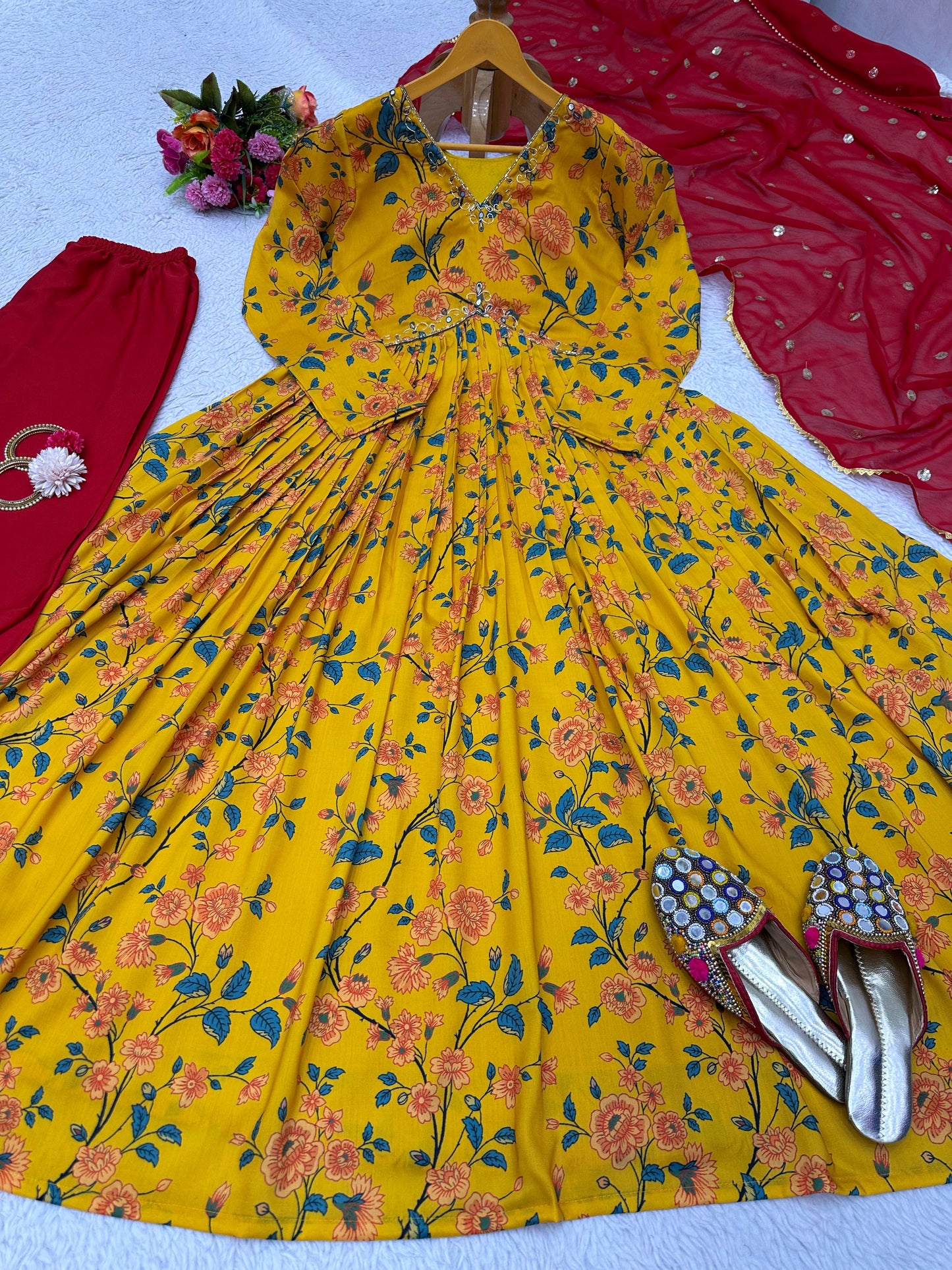 Floral Anarkali Set