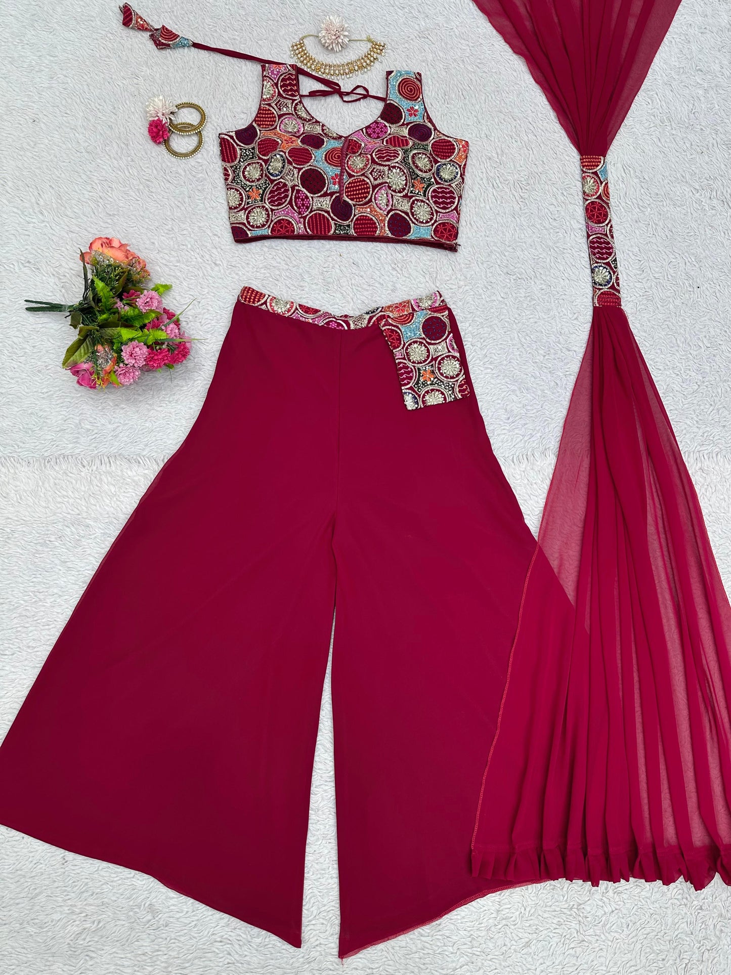 Palazzo Crop Top Set