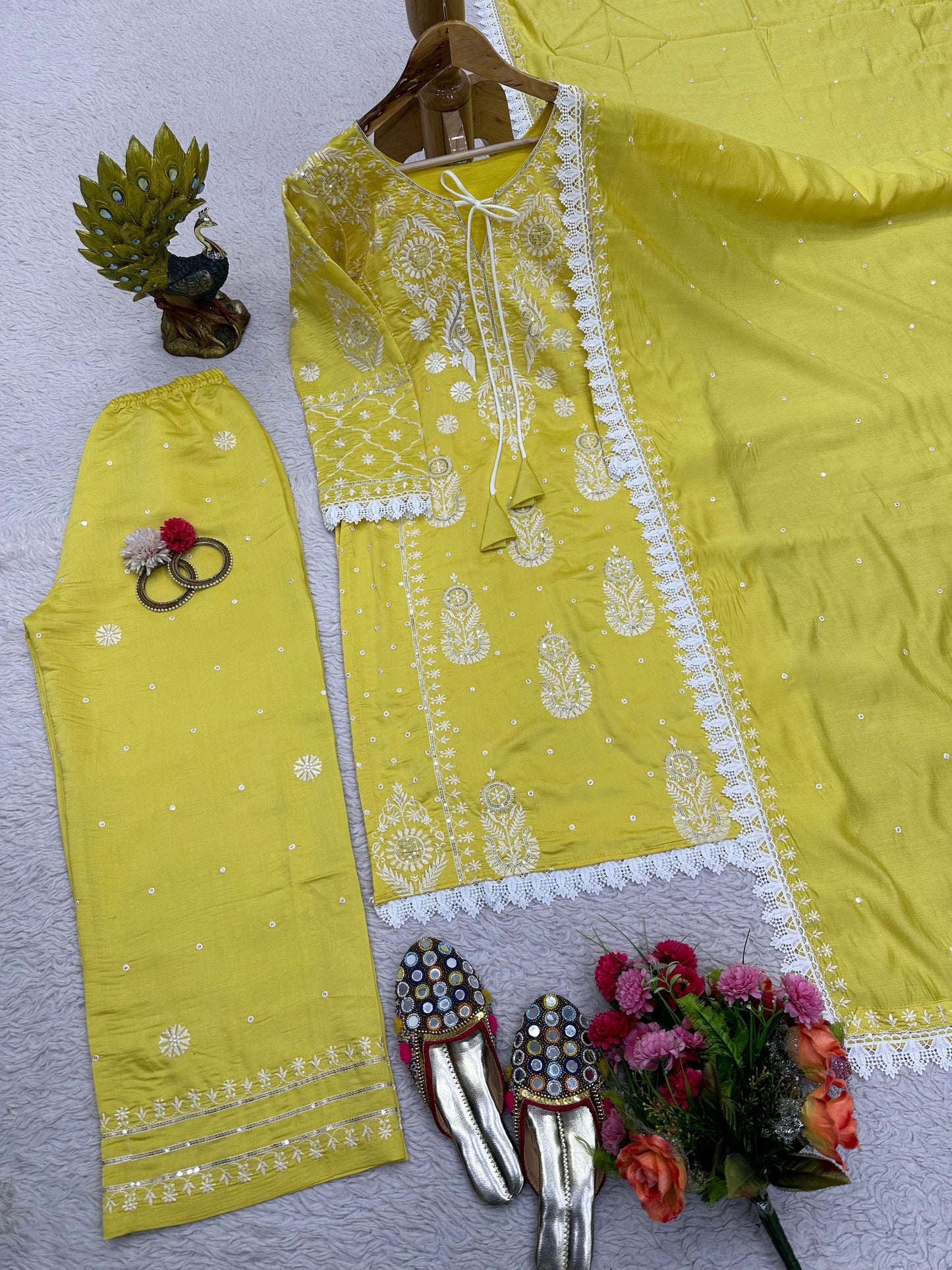 Basic Kurta Set in Yellow