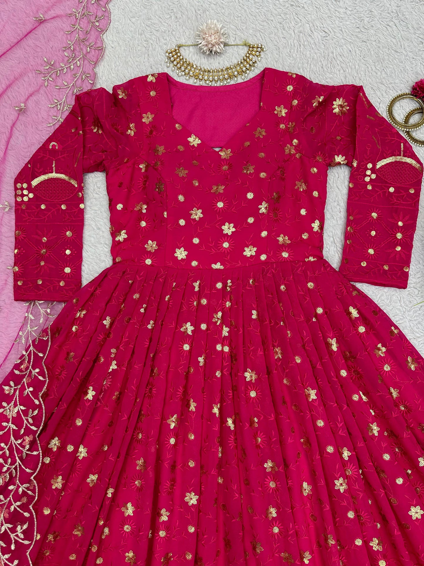 Lucknowi Anarkali with Dupatta